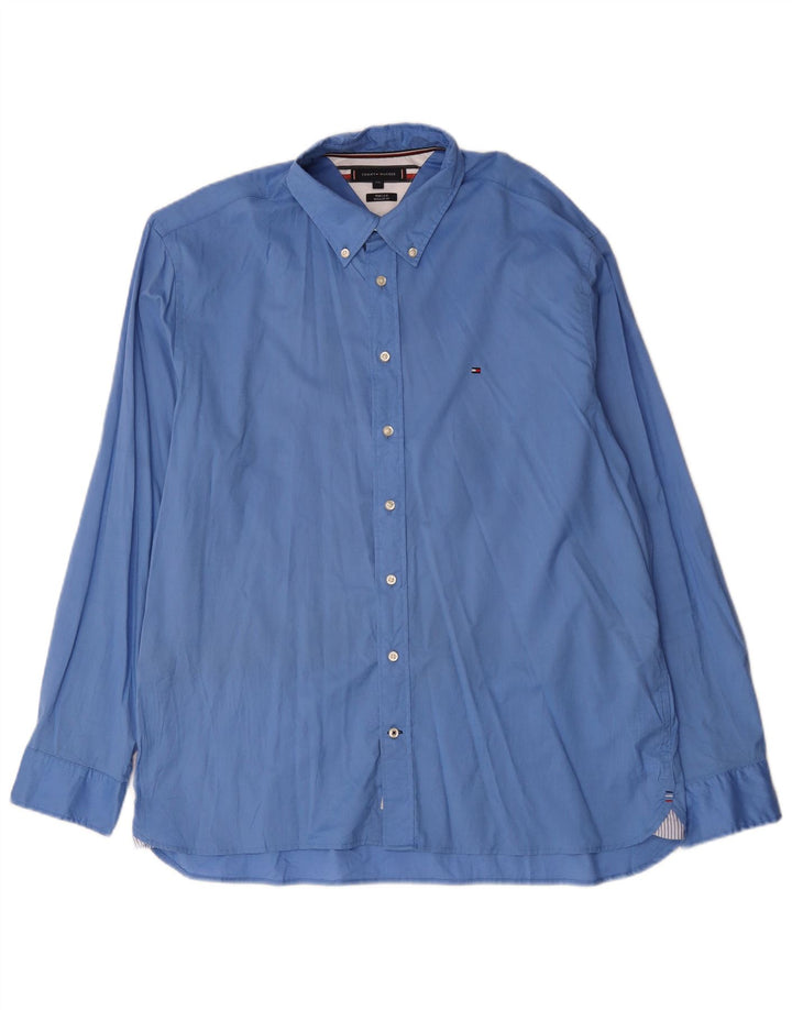 Tommy Hilfiger Ανδρικό πουκάμισο κανονικής εφαρμογής 2XL μπλε βαμβακερό
