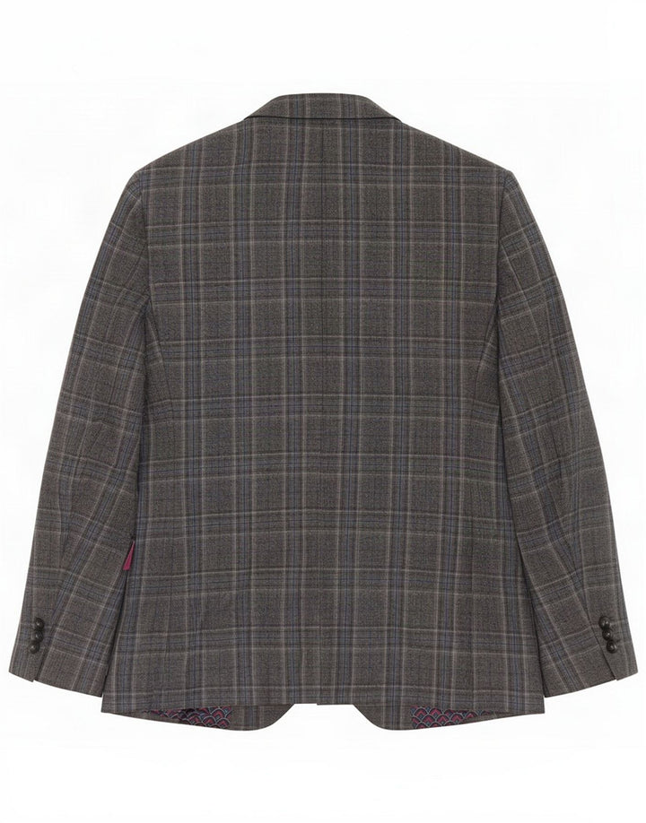 Ted Baker Ανδρικό σακάκι με 2 κουμπιά UK 38 Medium Grey Check Wool