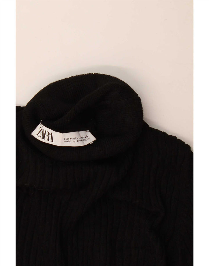 Zara Γυναικείο πουλόβερ με ρολό λαιμόκοψη UK 12 μεσαίο μαύρο