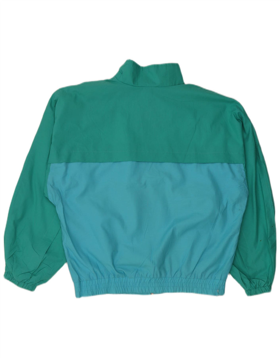 VINTAGE Boys Rain Jacket 15-16 Years Green Colourblock Cotton