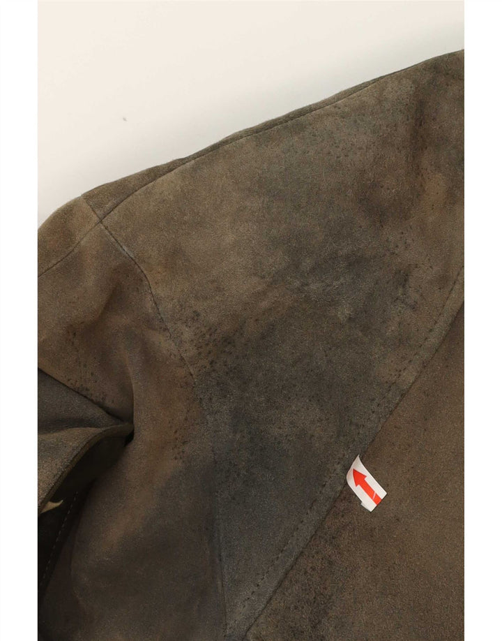 Ανδρικό δερμάτινο μπουφάν Meindl Trachten EU 50 Large Brown