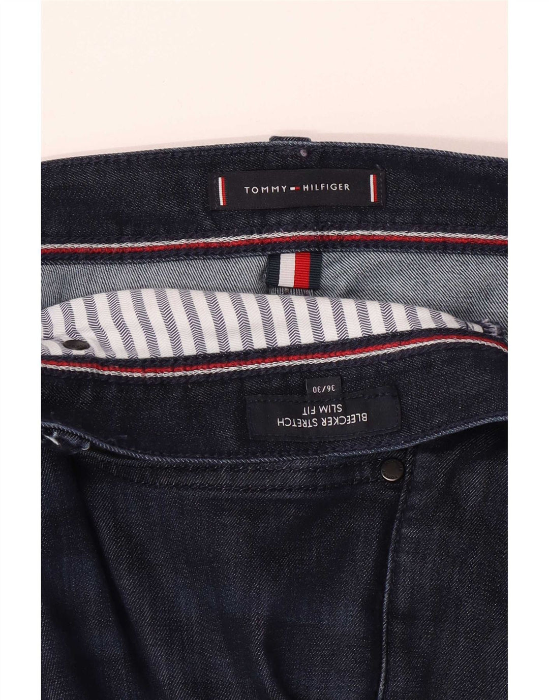 Tommy Hilfiger Mens Bleecker Stretch Slim Jeans W36 L27 Navy Blue