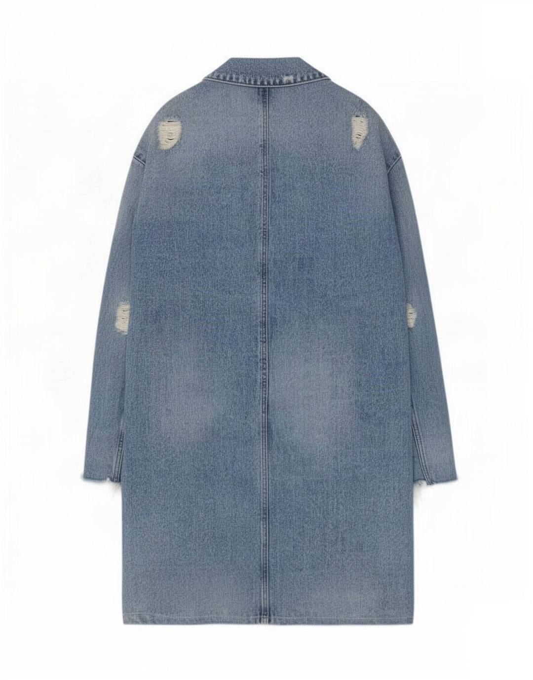 Zara Γυναικείο Trafaluc Distressed Denim Coat UK 14 Medium Blue