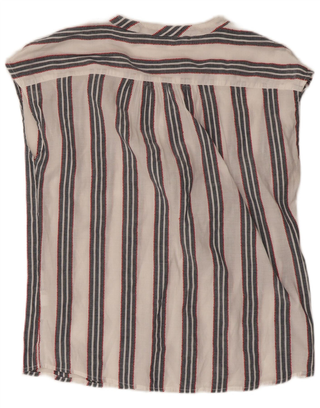 Tommy Hilfiger Γυναικεία Αμάνικη Μπλούζα Τοπ UK 14 Μέτρια Λευκή ριγέ