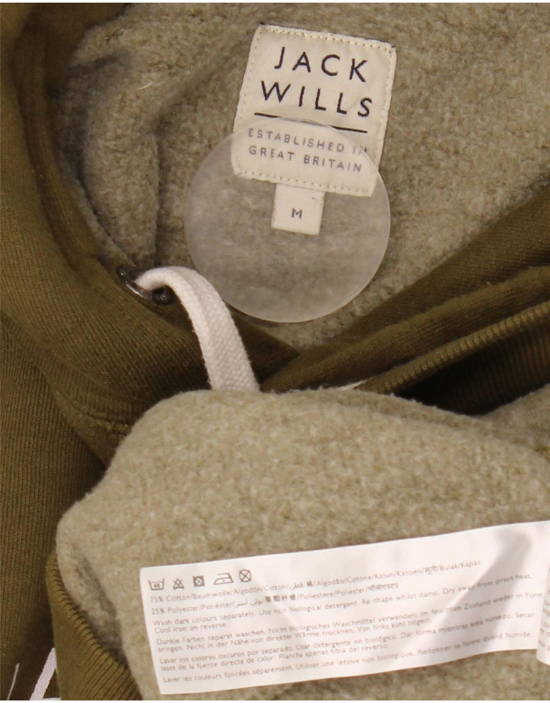 Jack Wills Ανδρικό γραφικό μπλουζάκι με κουκούλα, μεσαίο πράσινο βαμβακερό