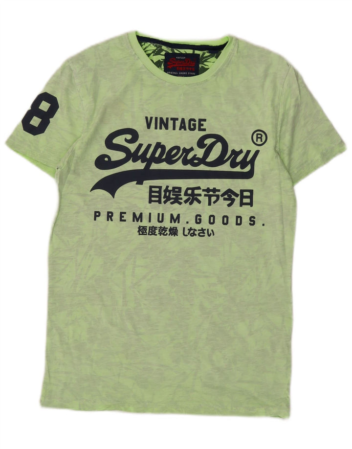 Ανδρικό γραφικό T-Shirt SUPERDRY Top XS Πράσινο βαμβακερό
