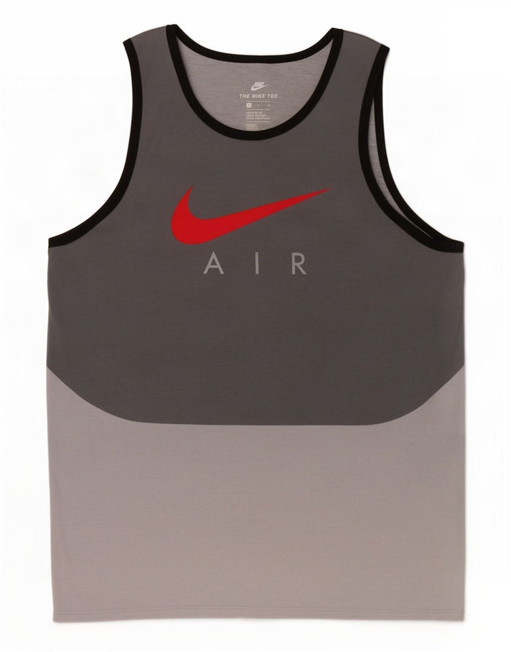 Ανδρικό αθλητικό κοψίδι γραφικό γιλέκο Nike με μεσαίο γκρι έγχρωμο πολυεστέρα