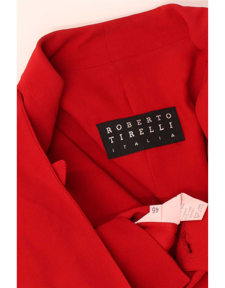 Vintage γυναικείο σακάκι 1 κουμπιού Crop Blazer IT 46 μεγάλο κόκκινο βισκόζη