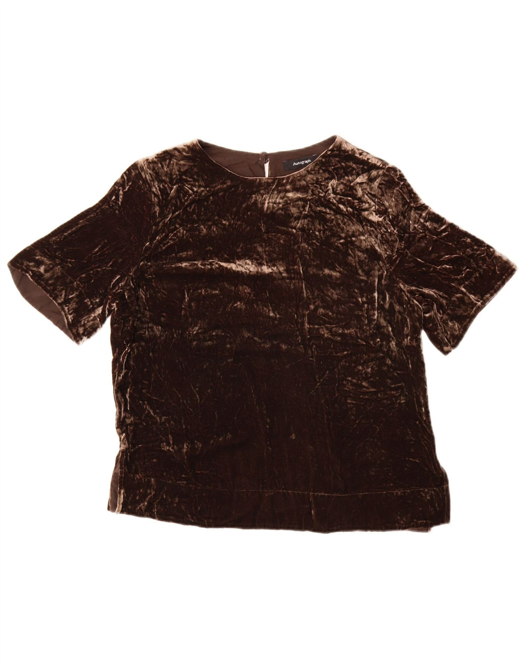 Marks & Spencer Γυναικεία βελούδινη μπλούζα Autograph Top UK 10 Small Brown