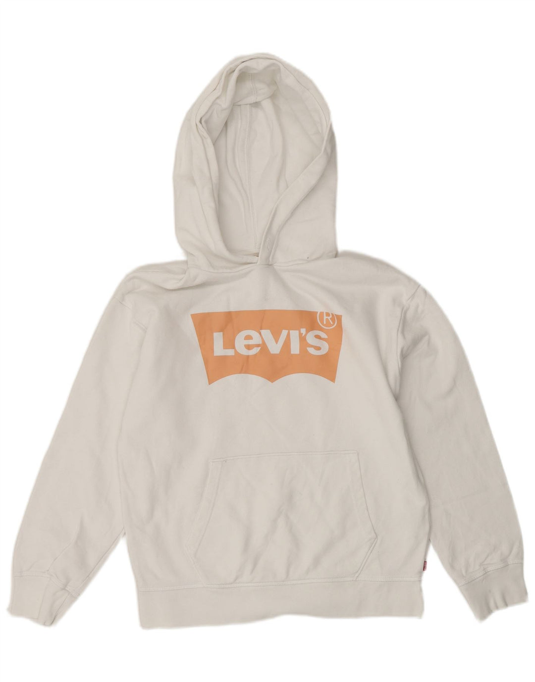 LEVI'S Γυναικείο υπερμεγέθη γραφικό κουκούλα UK 6 XS λευκό βαμβακερό