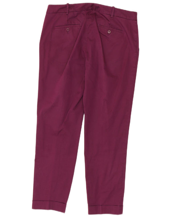Jigsaw Γυναικείο λεπτό παντελόνι Chino UK 12 Medium W34 L27 μωβ βαμβακερό