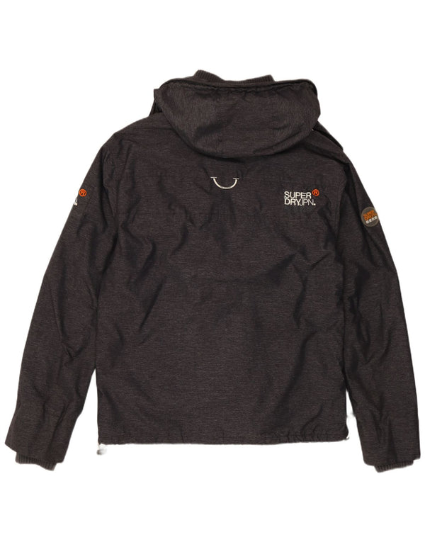 Superdry Γυναικείο Windattacker Hooded Windbreaker Jacket UK 18 XL Grey Nylon