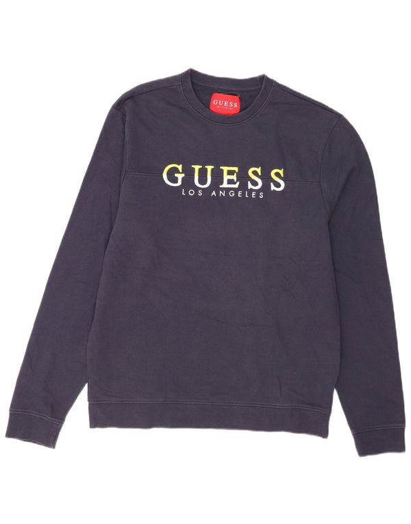Ανδρικό γραφικό φούτερ Guess Jumper Medium Navy Blue βαμβακερό