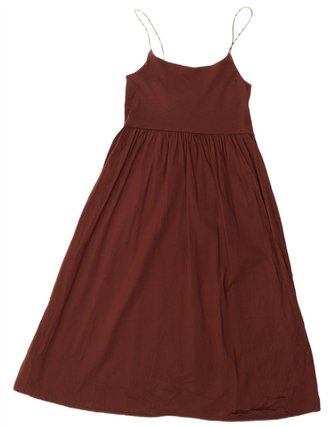 Zara Γυναικείο Sundress UK 16 Large Brown Βαμβακερό