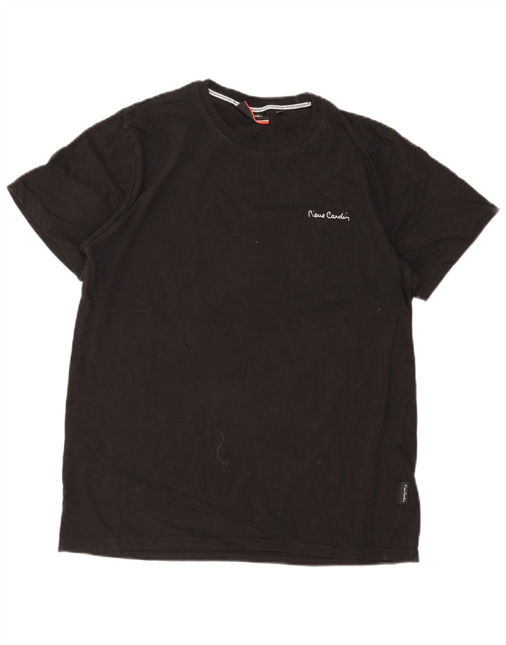 Ανδρικό T-Shirt Pierre Cardin Τοπ μεσαίο μαύρο βαμβακερό