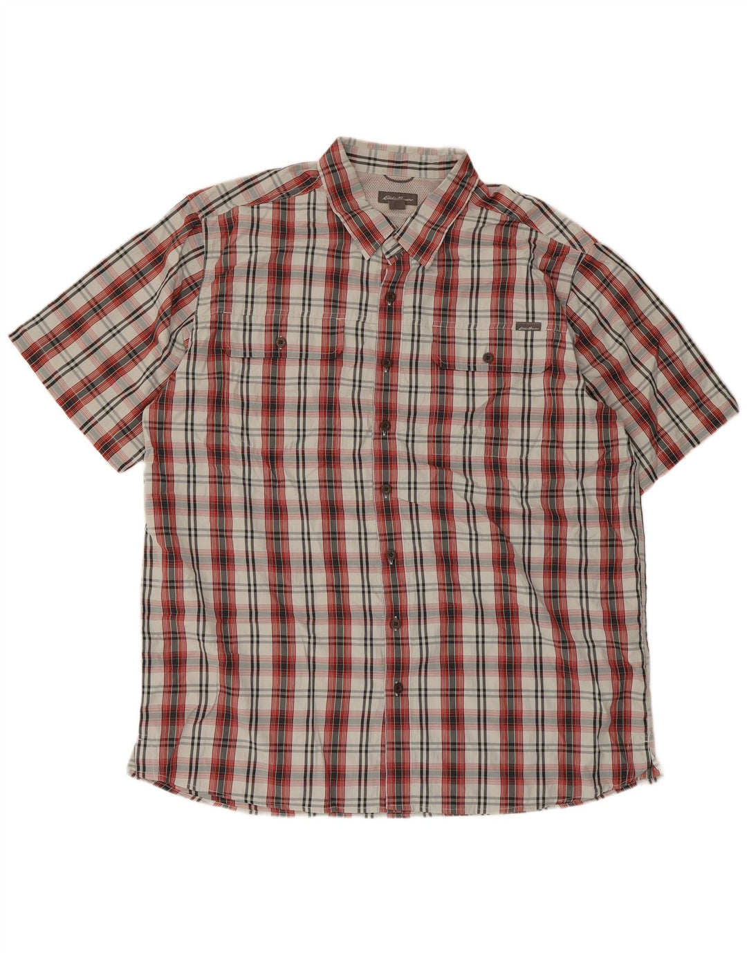Ανδρικό κοντομάνικο πουκάμισο Eddie Bauer XL Red Check Polyester