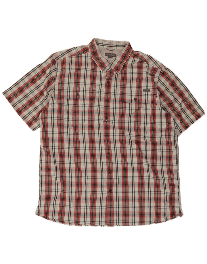 Ανδρικό κοντομάνικο πουκάμισο Eddie Bauer XL Red Check Polyester