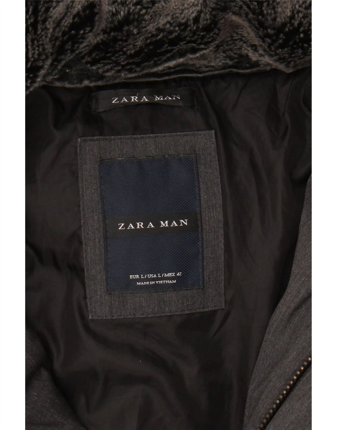 ZARA Mens Windbreaker Jacket UK 40 Large Grey Polyester Vintage Zara and Second-Hand Zara from Messina Hembry 