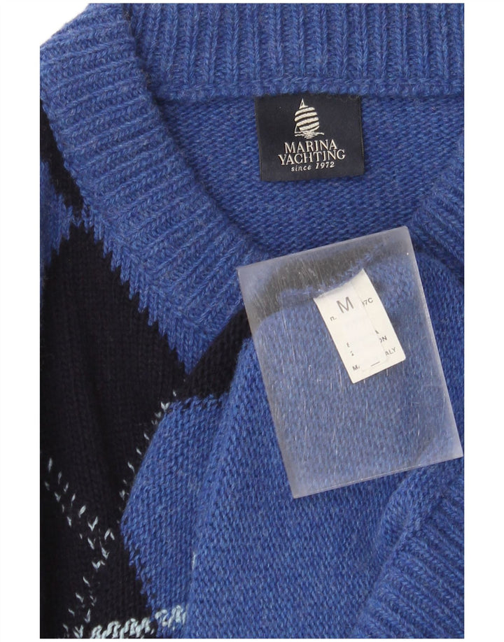 Ανδρικό πουλόβερ Marina Yachting Crew Neck Jumper Medium Blue Argyle/Diamond