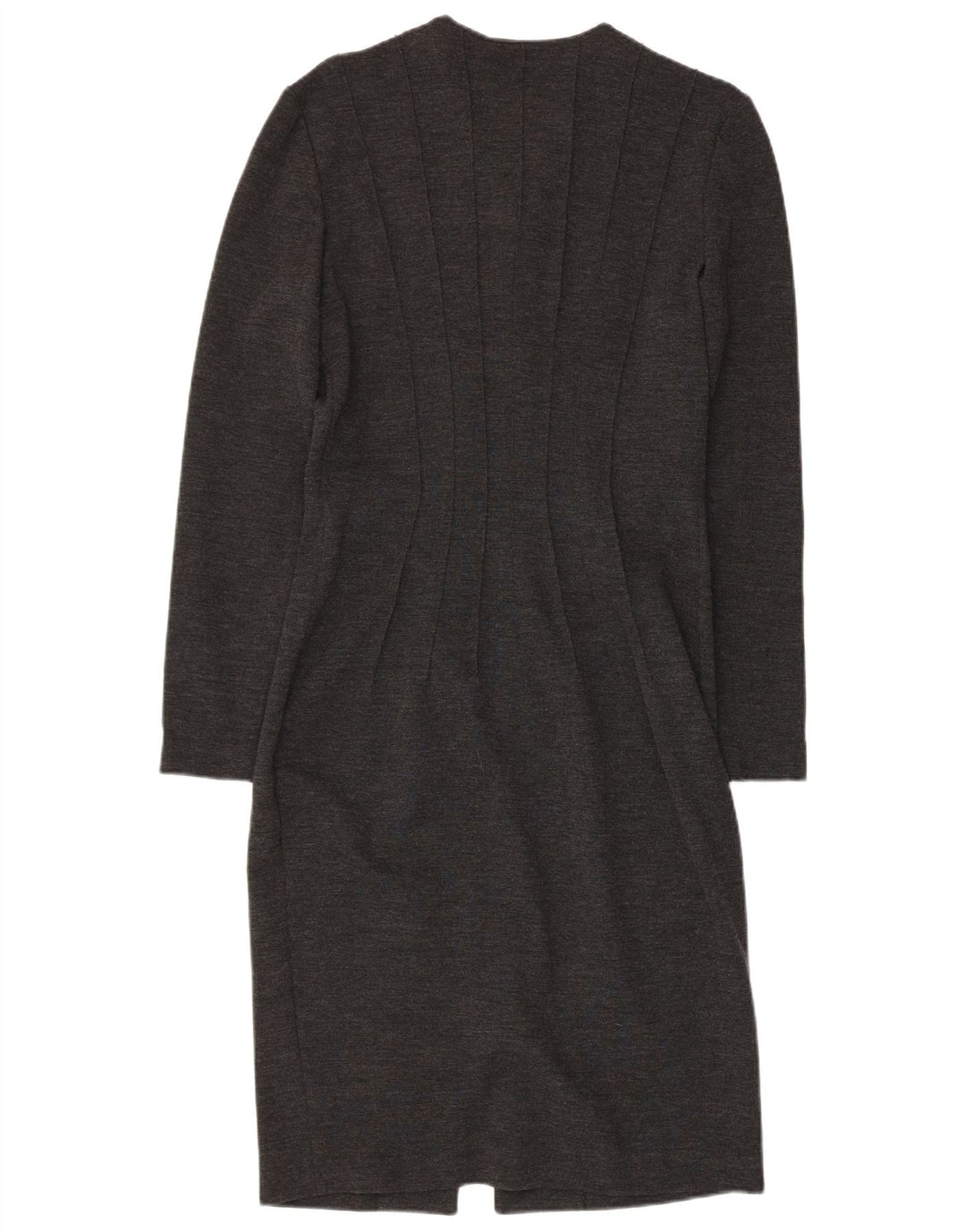 GAI MATTIOLO Γυναικείο μακρυμάνικο Bodycon φόρεμα UK 16 μεγάλο γκρι παρθένο μαλλί