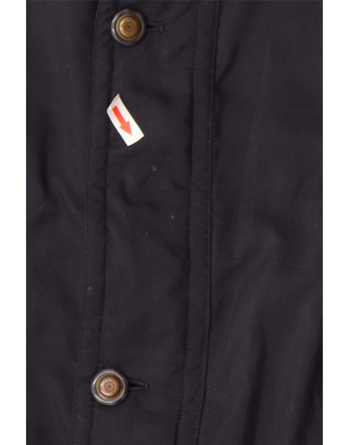 Vintage Ανδρικό παλτό αντιανεμικό UK 38 Medium Navy Blue Colorblock Πολυεστέρας