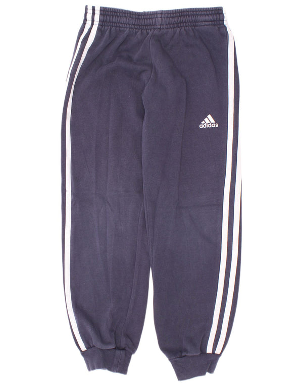 Adidas Boys Tracksuit Trousers Joggers 6-7 Years Navy Blue Cotton