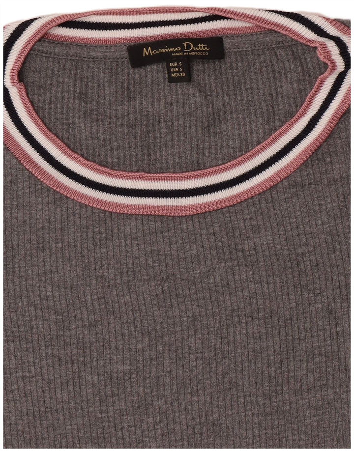 Massimo Dutti Γυναικείο T-Shirt Top UK 10 Small Grey