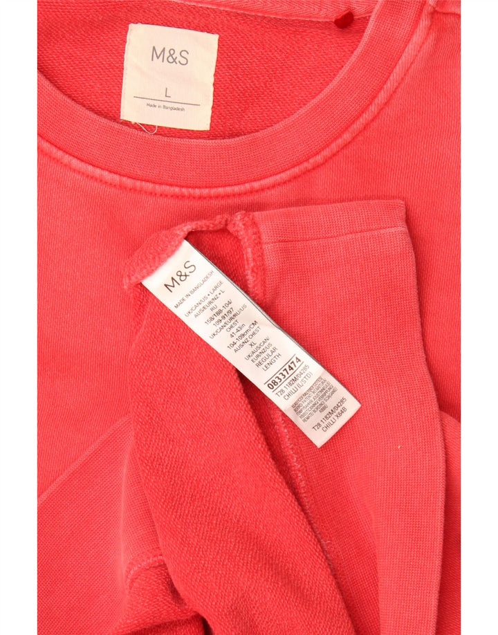 Ανδρικό φούτερ Marks & Spencer Jumper μεγάλο κόκκινο βαμβακερό