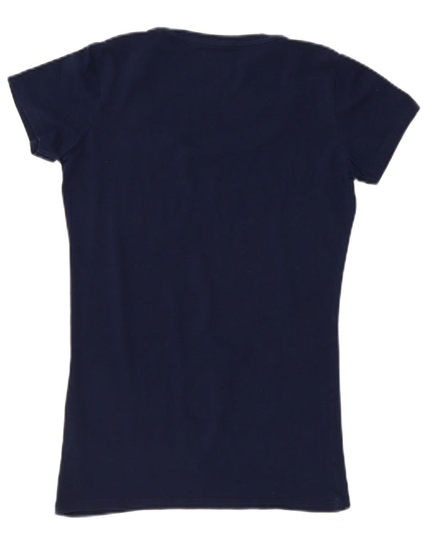 Γυναικείο γραφικό μπλουζάκι Guess Top UK 12 Medium Navy Blue