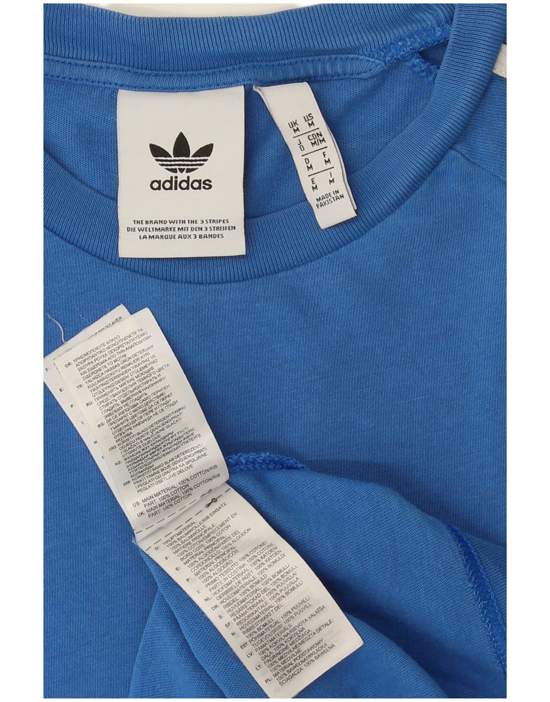 Ανδρικό T-Shirt Adidas Top από μεσαίο μπλε βαμβακερό