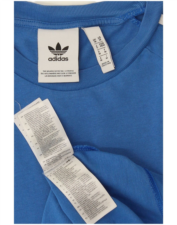 Ανδρικό T-Shirt Adidas Top από μεσαίο μπλε βαμβακερό