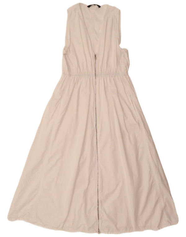 Zara Womens Sleeveless Maxi Dress UK 14 Large White Cotton