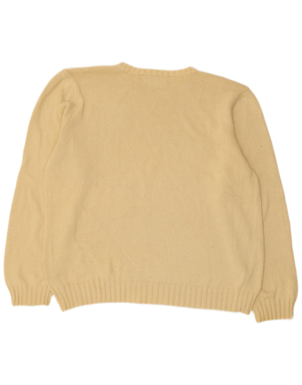 Polo Ralph Lauren Γυναικείο πουλόβερ με λαιμόκοψη UK 16 Large Yellow