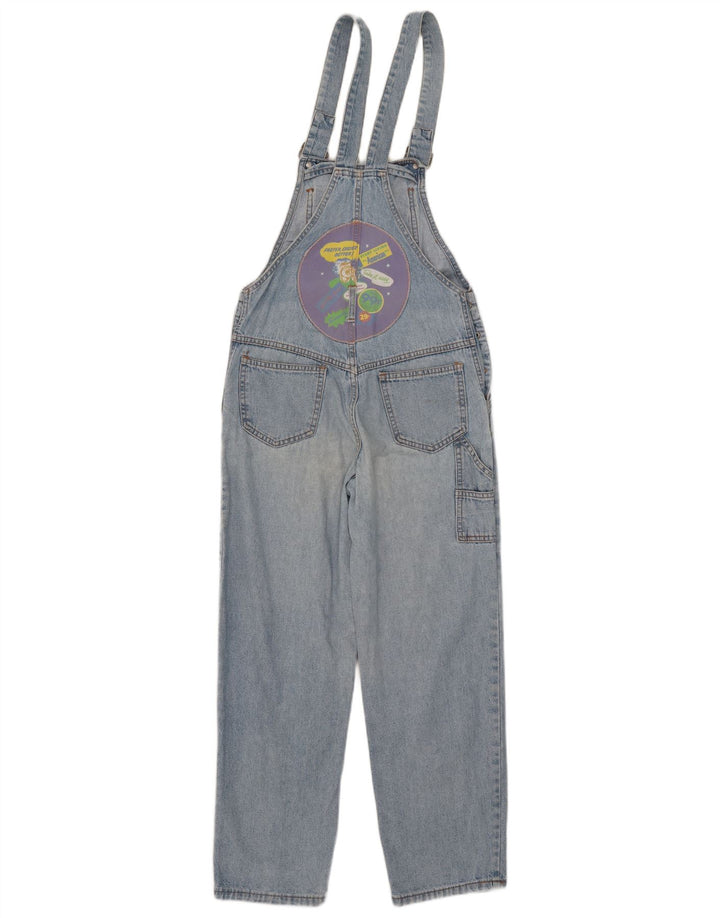 Vintage Γυναικεία γραφικά Dungarees Straight Jeans EU 38 Medium Blue Cotton