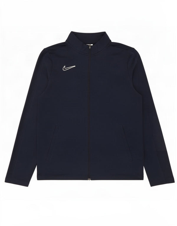 Nike Boys Dri Fit Tracksuit Top Jacket 12-13 Years Large Navy Blue