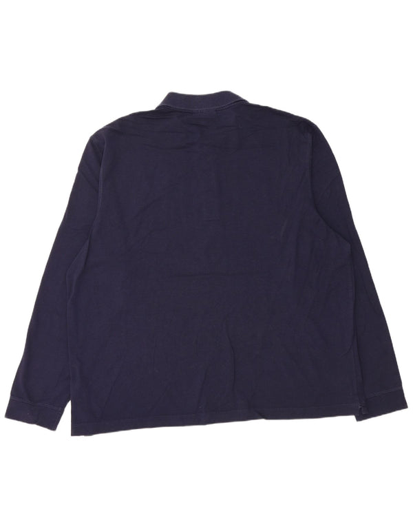 Ανδρικό μακρυμάνικο μπλουζάκι πόλο Lacoste, νούμερο 8 3XL, μπλε βαμβακερό