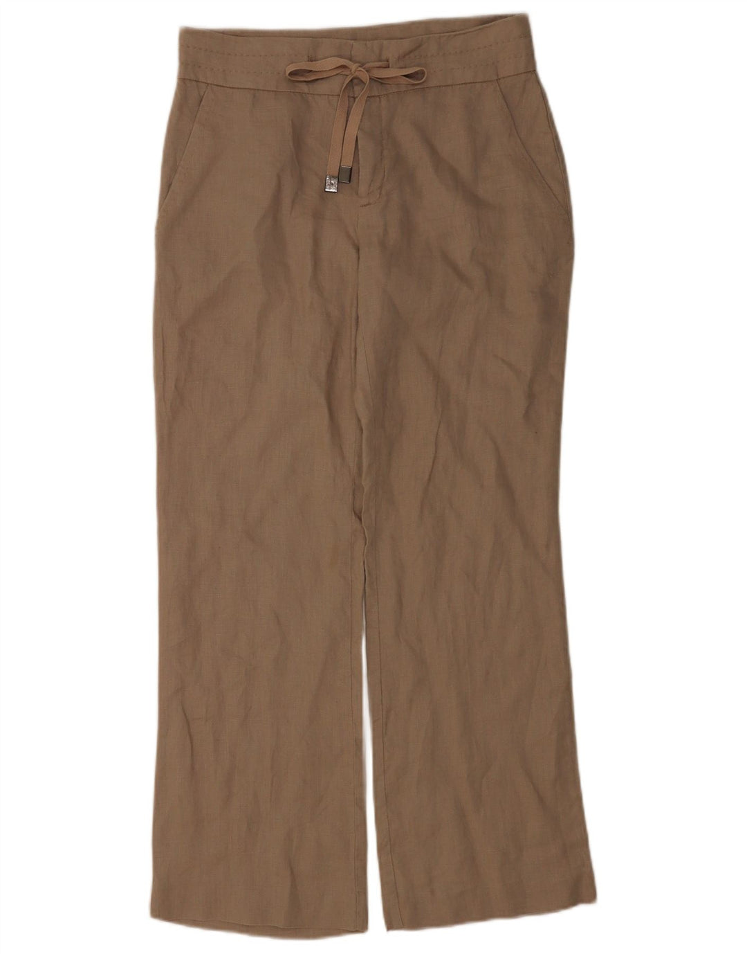 Γυναικείο ίσιο παντελόνι Zara Medium W28 L29 Μπεζ Λινό