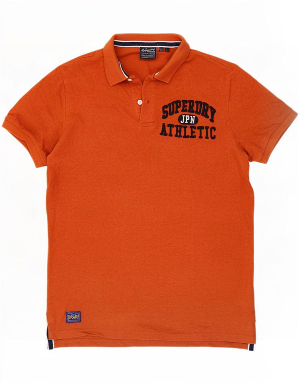 Ανδρικό γραφικό μπλουζάκι πόλο Superdry, μεγάλο πορτοκαλί βαμβακερό