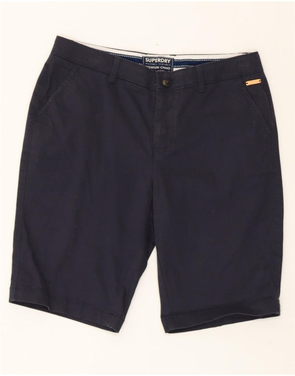 SUPERDRY Γυναικείο σορτς Chino UK 10 Small W30 Navy Blue Cotton