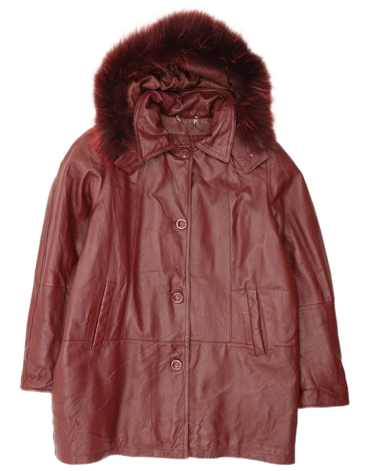 Privilegi Γυναικείο παλτό με κουκούλα Oversized IT 42 Medium Burgundy