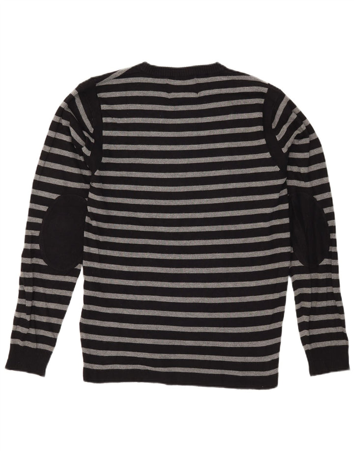 JACK & JONES Ανδρικό πουλόβερ με λαιμόκοψη μεγάλο μαύρο ριγέ