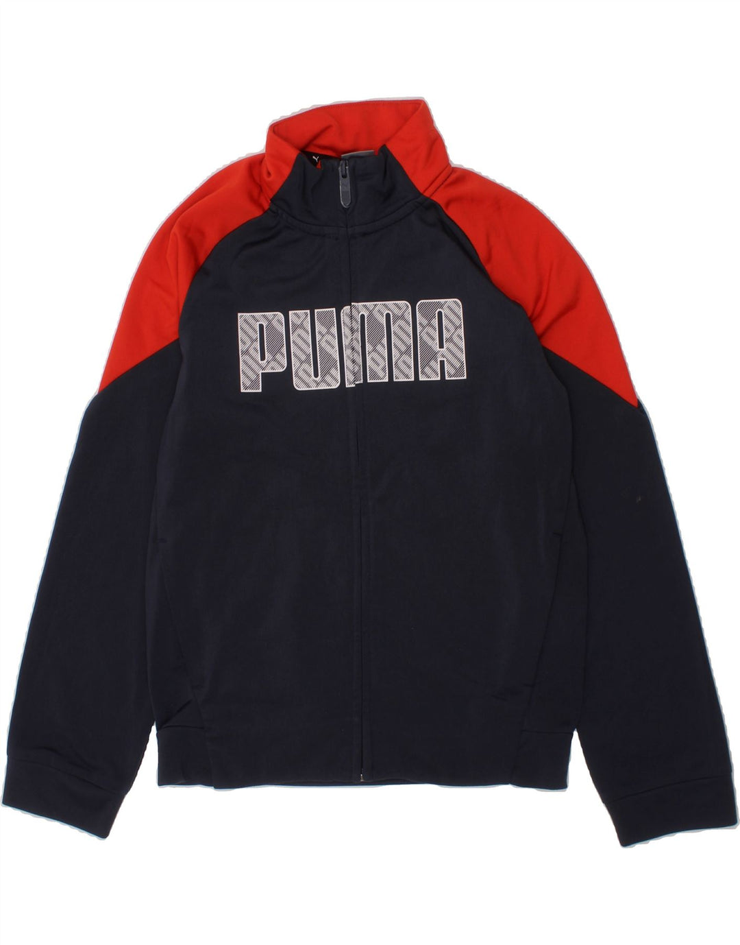 PUMA Boys Graphic Tracksuit Top Jacket 9-10 Years Black Colourblock Vintage Puma and Second-Hand Puma from Messina Hembry 