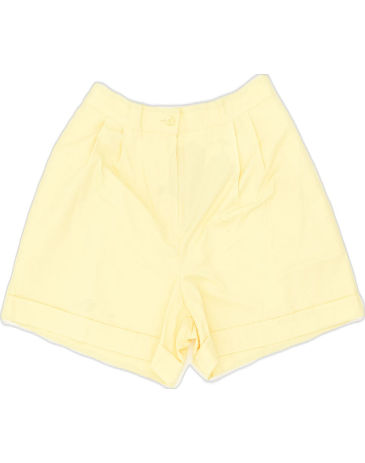 COSMOS Womens High Waist Casual Shorts UK 12 Medium W27 Yellow Cotton | Vintage Cosmos | Thrift | Second-Hand Cosmos | Used Clothing | Messina Hembry 