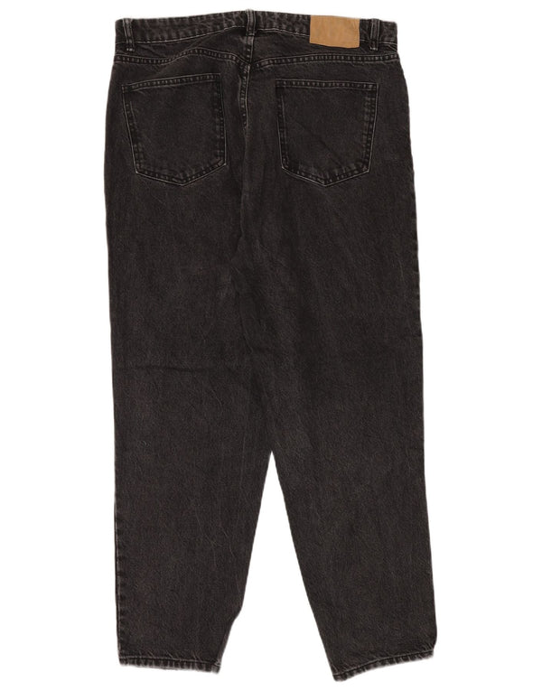 Zara Γυναικείο Tapered Jeans EU 46 2XL W36 L28 Μαύρο βαμβακερό