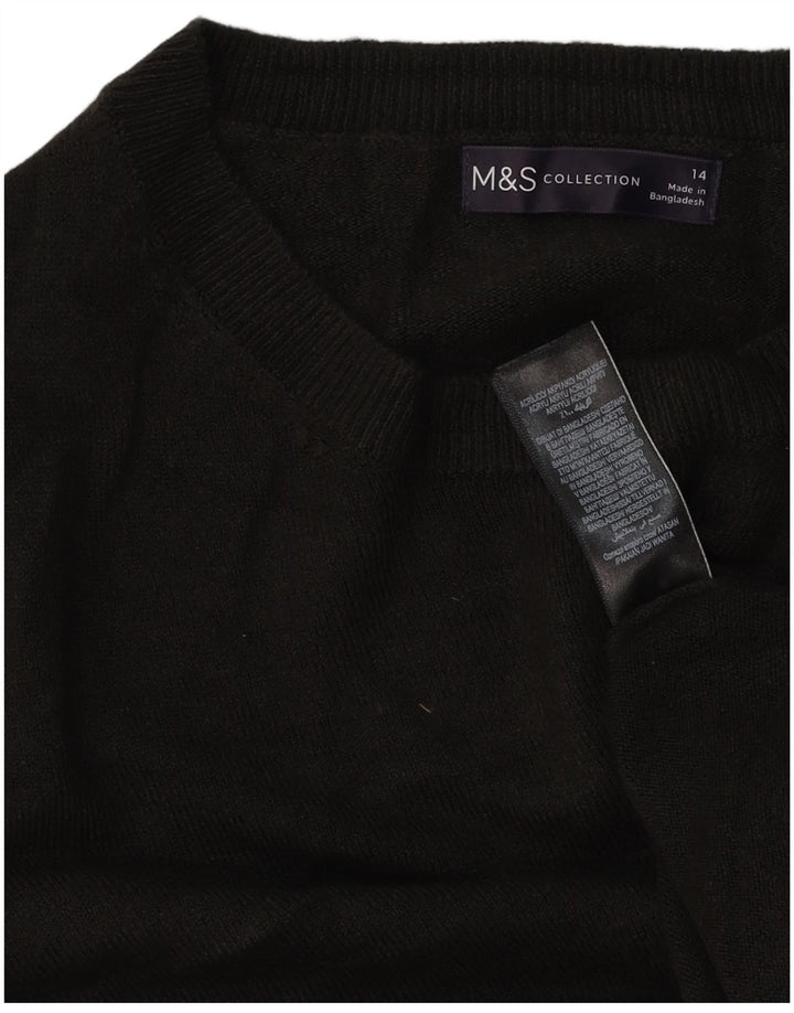 Marks & Spencer Γυναικείο πουλόβερ με λαιμόκοψη UK 14 μεσαίο μαύρο ακρυλικό