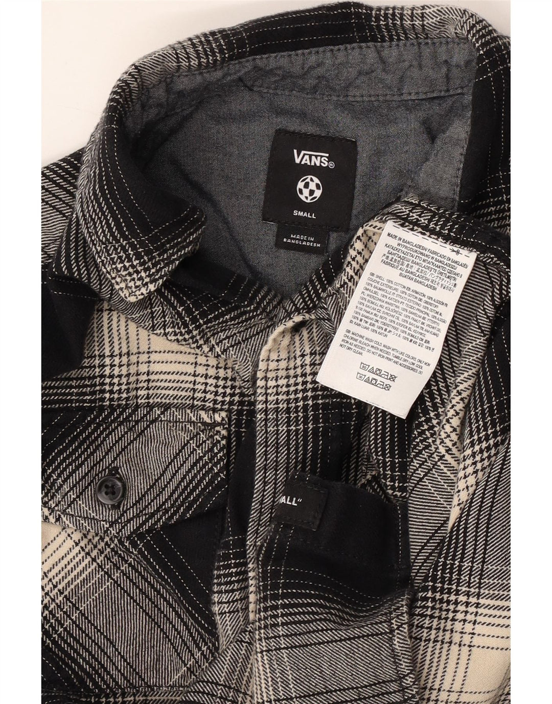 VANS Φανελένιο πουκάμισο για αγόρια 8-9 ετών Small Black Check Cotton