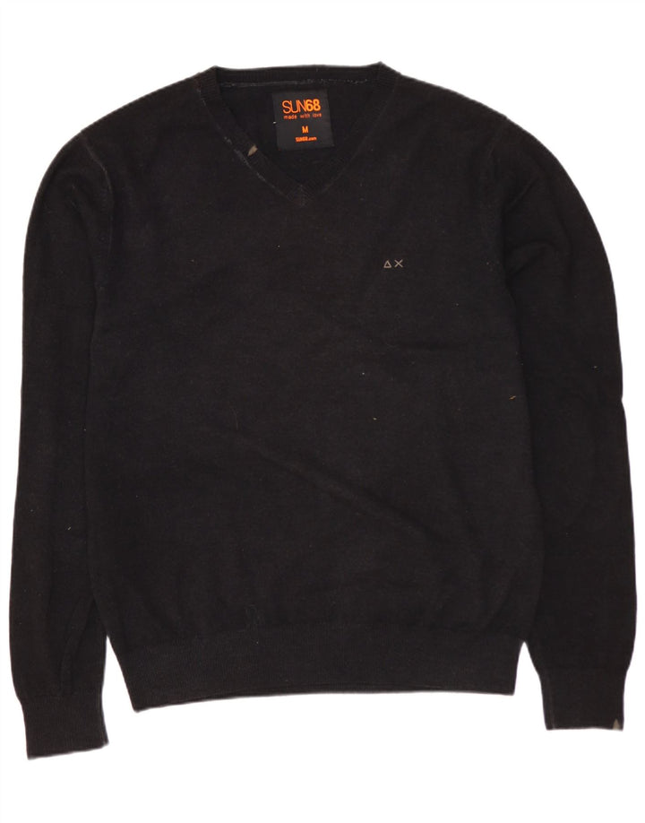 SUN68 Ανδρικό πουλόβερ με λαιμόκοψη με μεσαίο γκρι μαλλί