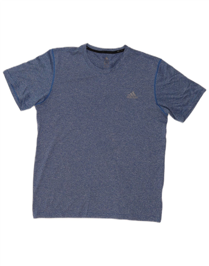 Ανδρικό T-Shirt Climalite ADIDAS Τοπ μεσαίου μπλε με φλύκταινες πολυεστέρας