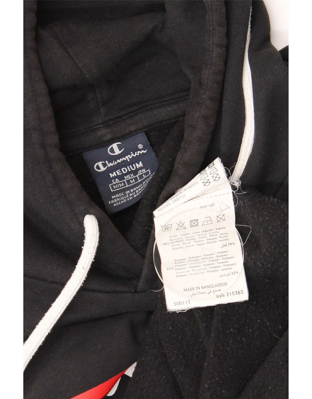 Ανδρικό Champion Graphic Hoodie Jumper Μεσαίο μαύρο βαμβακερό