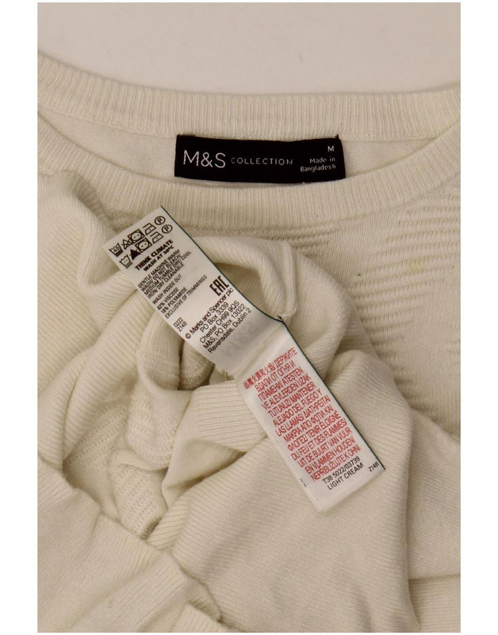 Marks & Spencer Γυναικείο πουλόβερ με λαιμόκαυστο UK 12 Medium Off White